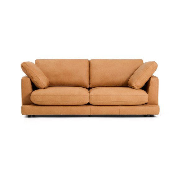 Hnědá kožená pohovka 210 cm Gala – Kave Home-image-2