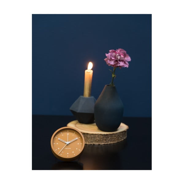 Karamelově hnědý budík Karlsson Tinge, ø 9 cm-image-1