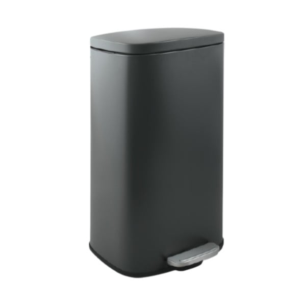 Tmavě šedý nášlapný ocelový odpadkový koš 50 l   Akira – Spirella