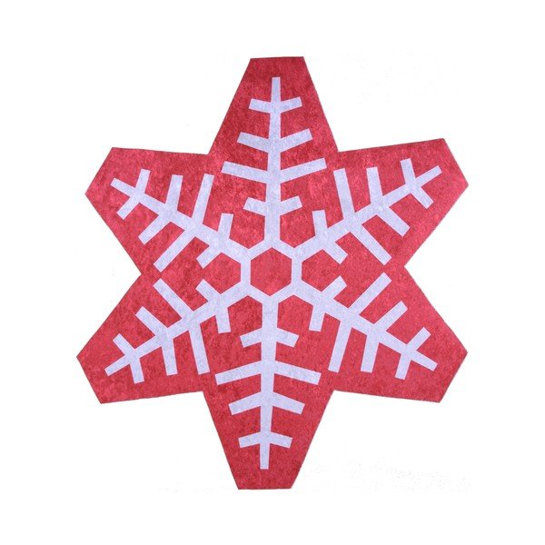 Červeno-bílý koberec Vitaus Snowflake Special, 160 x 160 cm-image-1