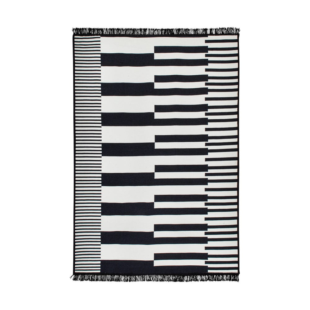 Černo-bílý oboustranný koberec Klotho, 120 x 180 cm
