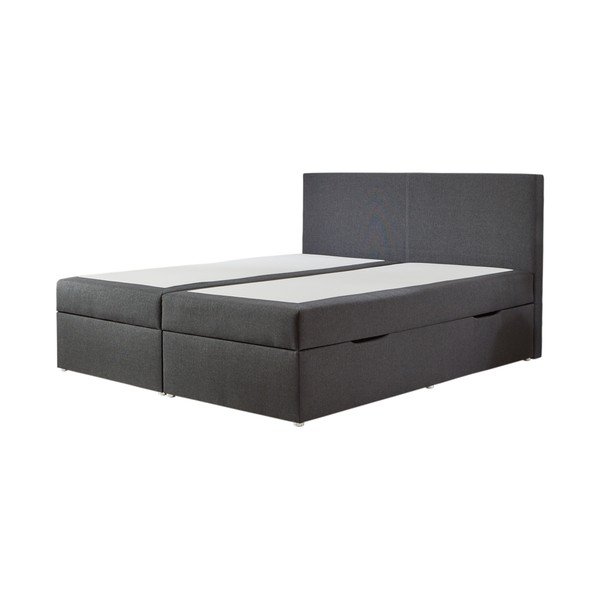 Šedá boxspring postel s úložným prostorem 180x200 cm Harry – Rojaplast