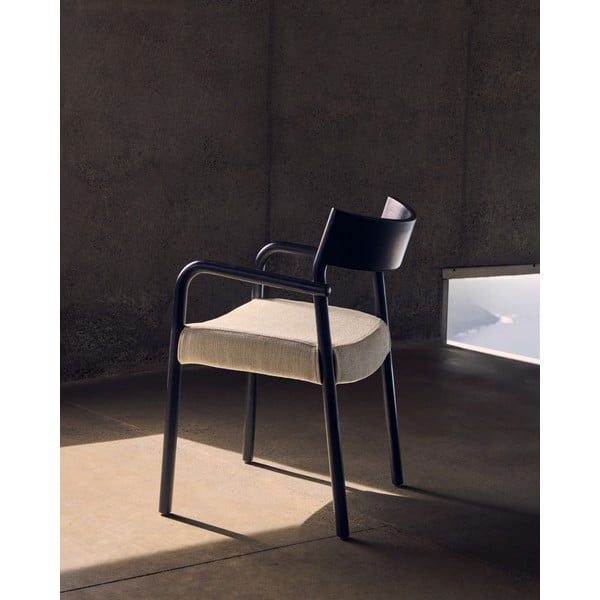 Černá/béžová jídelní židle Falconera – Kave Home-image-1