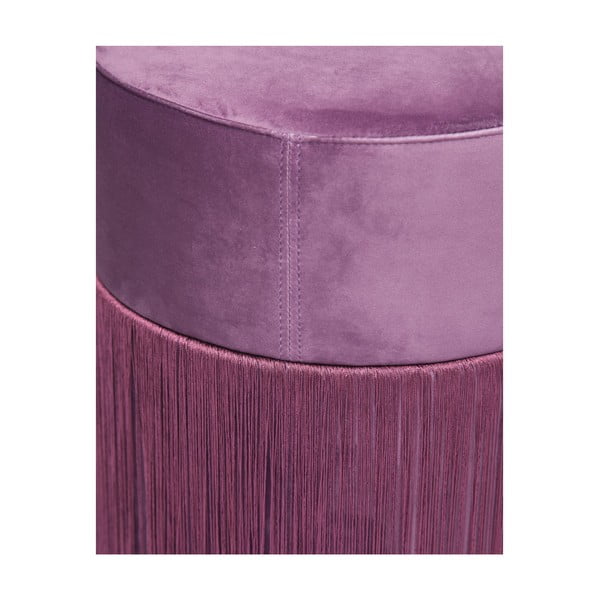 Fialový puf se sametovým potahem Velvet Atelier, ø 36 cm-image-1
