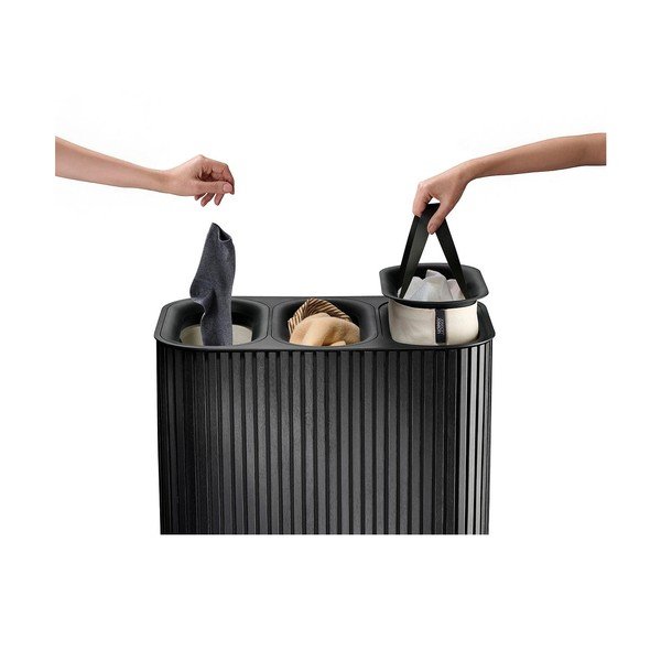 Černý bambusový koš na prádlo 3x30 l Tota Trio Luxe – Joseph Joseph-image-4