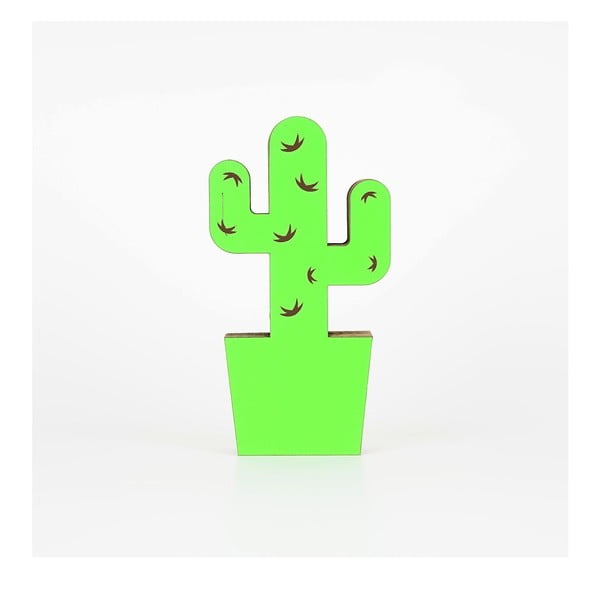 Zelená kartonová dekorace ve tvaru kaktusu Dekorjinal Pouff Cactus, 25 x 13 cm