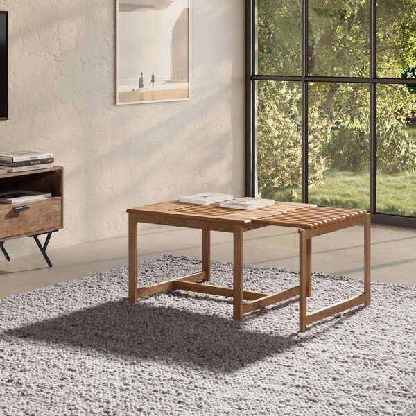 Konferenční stolek z dubového dřeva v přírodní barvě 60x70 cm Unai – MOME-image-2