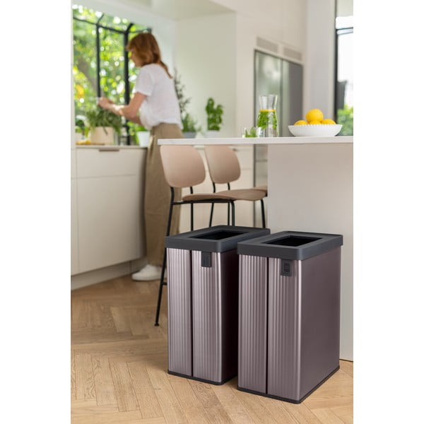 Růžový odpadkový koš na tříděný odpad z recyklovaného plastu 54 l Verto Recycle – Curver-image-4