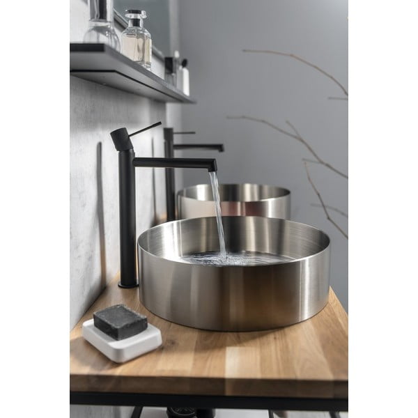 Matně černá stojánková umyvadlová baterie Solaris – Sapho-image-3