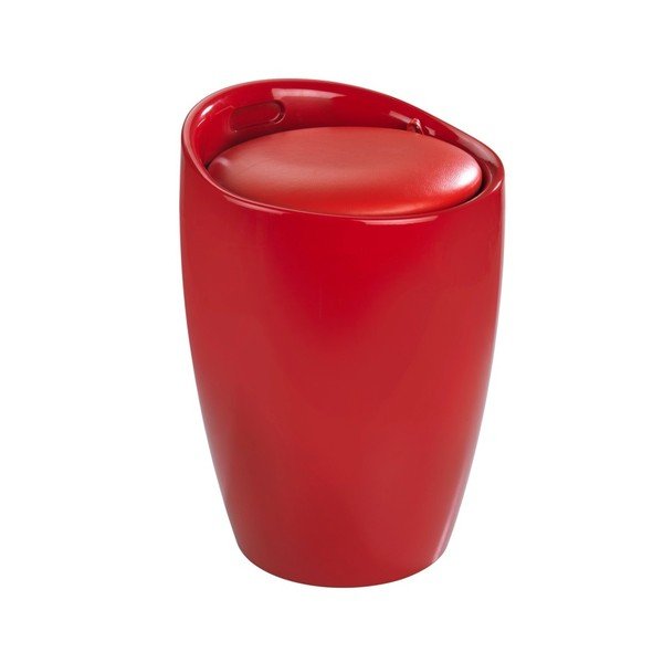 Červený koš na prádlo a taburetka v jednom Wenko Candy, 20 l-image-1