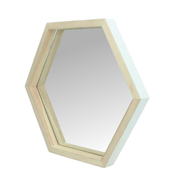 Zrcadlo s dřevěným rámem HF Hexagon