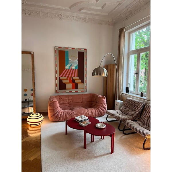 Zelený kulatý konferenční stolek z borovicového dřeva ø 60 cm Sticks – Karup Design-image-1