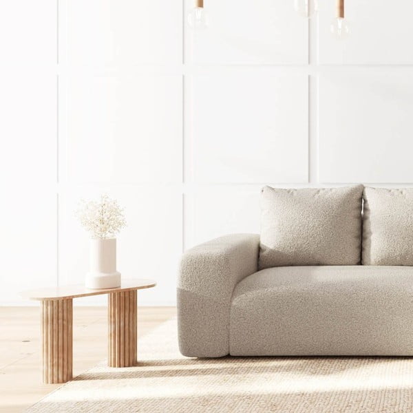 Béžová rohová pohovka z textilie bouclé (pravý roh/s lenoškou) Monce – Rodier-image-4