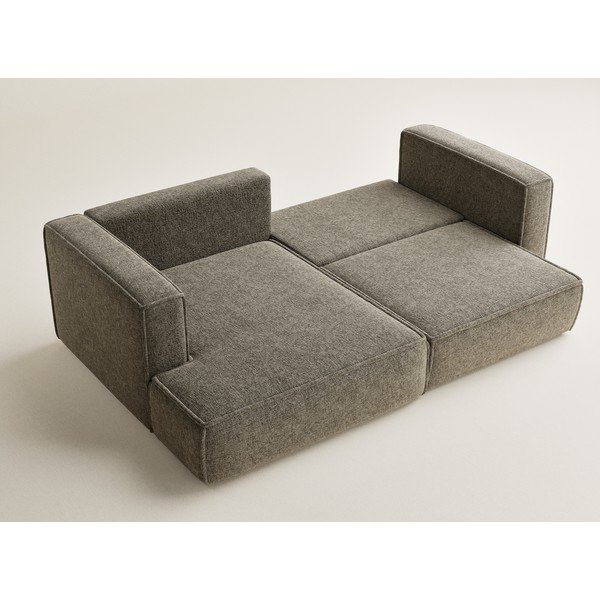 Hnědá žinylková rozkládací/s úložným prostorem rohová pohovka (levý roh/s lenoškou) Velto – Maison de Rêve-image-3