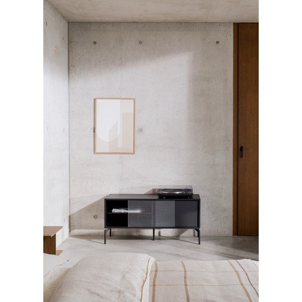 Černý TV stolek 116x55x42 cm Met Mini – noo.ma-image-1