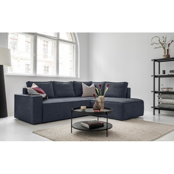 Tmavě modrá rozkládací rohová pohovka (pravý roh) Brave Dave – Miuform-image-4