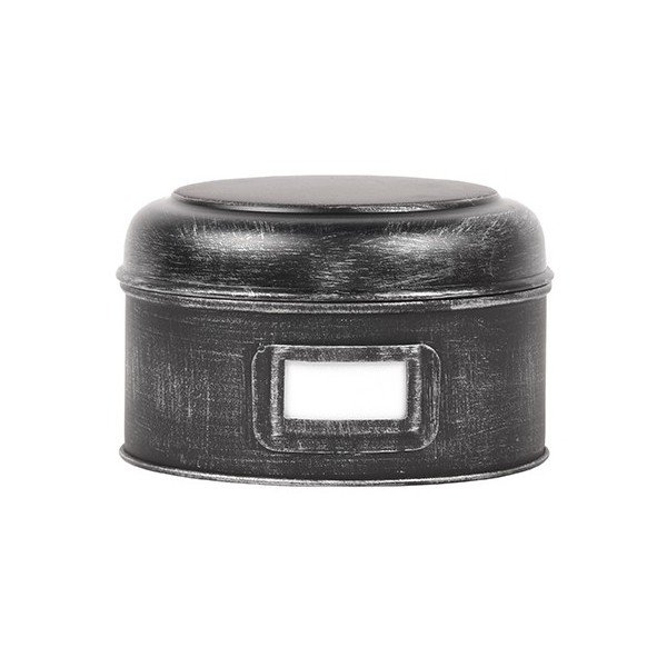 Černá kovová dóza LABEL51 Antigue, ⌀ 17,5 cm