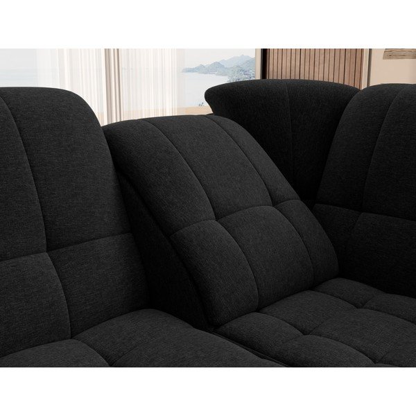 Černá rozkládací/s úložným prostorem rohová pohovka (pravý roh/do L) Sado – ELTAP-image-1