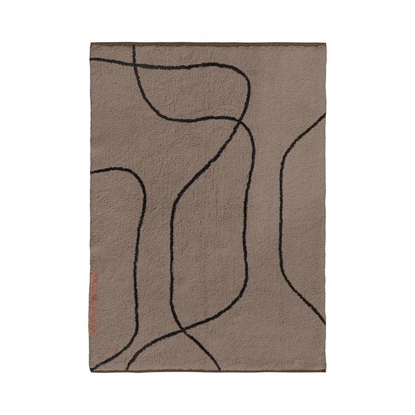 Hnědý pratelný bavlněný koberec 100x140 cm Shadow – Mette Ditmer Denmark