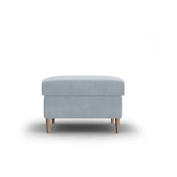 Světle modrá sametová podnožka Kyoto – Cosmopolitan Design