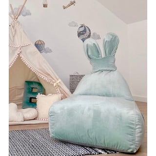 Dětský sedací vak v mentolové barvě Funny Bunny – The Brooklyn Kids