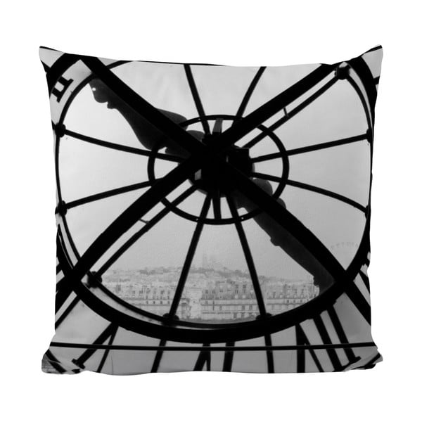 Polštářek Black Shake Big Clock, 50x50 cm