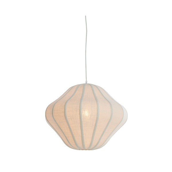 Krémové závěsné svítidlo s textilním stínidlem ø 10 cm Sukau – Light & Living-image-2