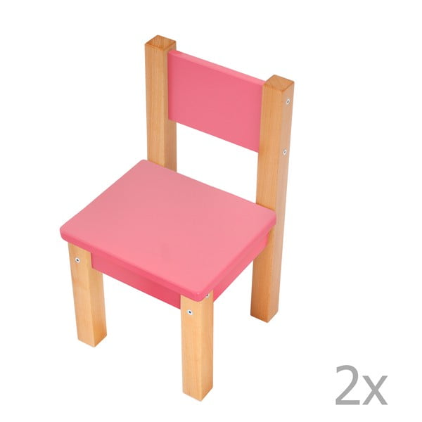 Sada 2 růžových dětských židliček Mobi furniture Mario