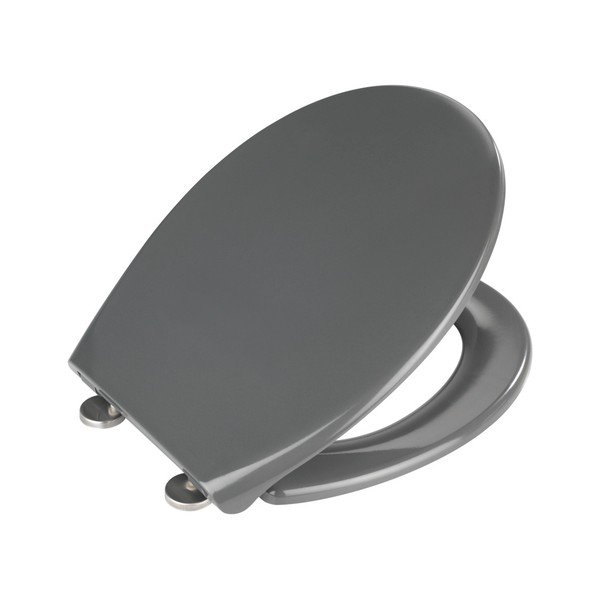 Tmavě šedé WC sedátko se snadným zavíráním Wenko Samos, 44,5 x 37,5 cm-image-2