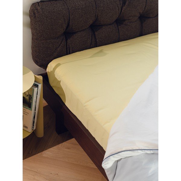 Žluté napínací bavlněné prostěradlo 180x200 cm Oba – noo.ma-image-1