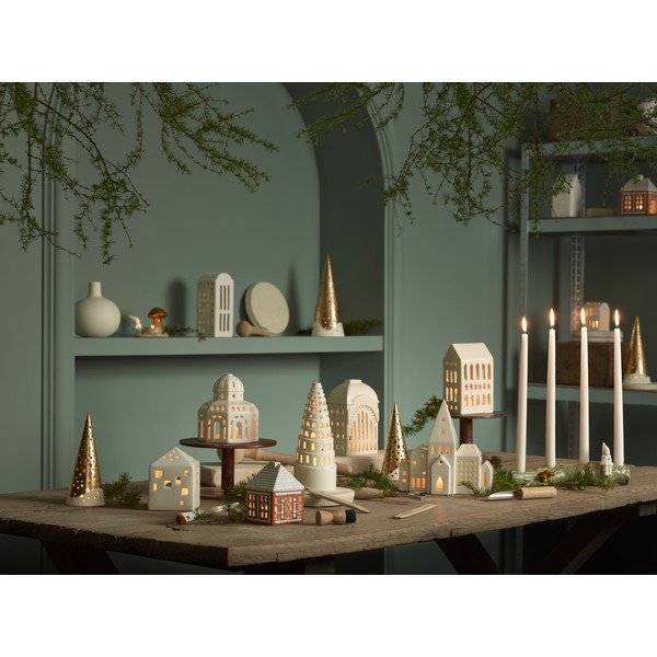 Porcelánový svícen ve zlaté barvě Kähler Design Nobili, výška 25,5 cm-image-2