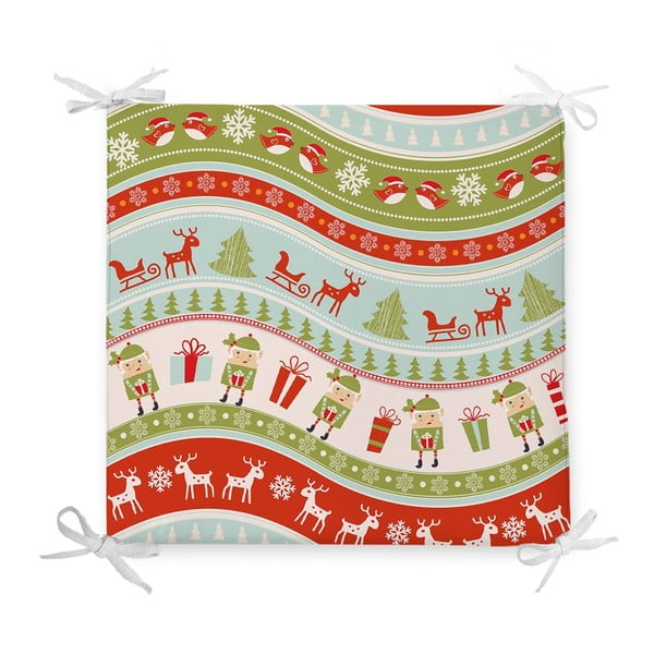 Vánoční podsedák s příměsí bavlny Minimalist Cushion Covers Elves, 42 x 42 cm