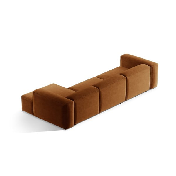 Rohová pohovka v cihlové barvě (pravý roh/s lenoškou) Bergamo – Cosmopolitan Design-image-4