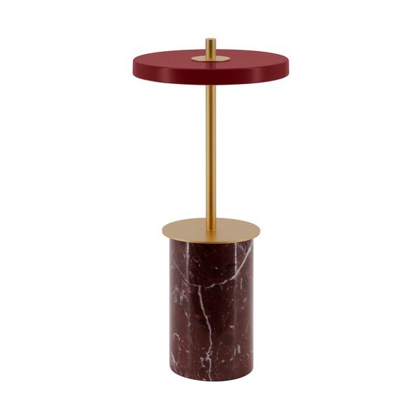 Červená mramorová LED stmívatelná stolní lampa s kovovým stínidlem (výška 25,5 cm) Asteria Move Mini – UMAGE