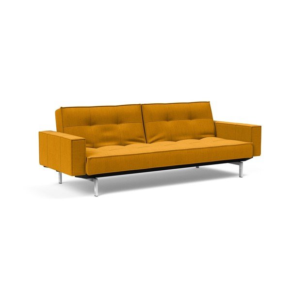 Oranžová rozkládací pohovka s područkami Innovation Splitback Chrome-image-2