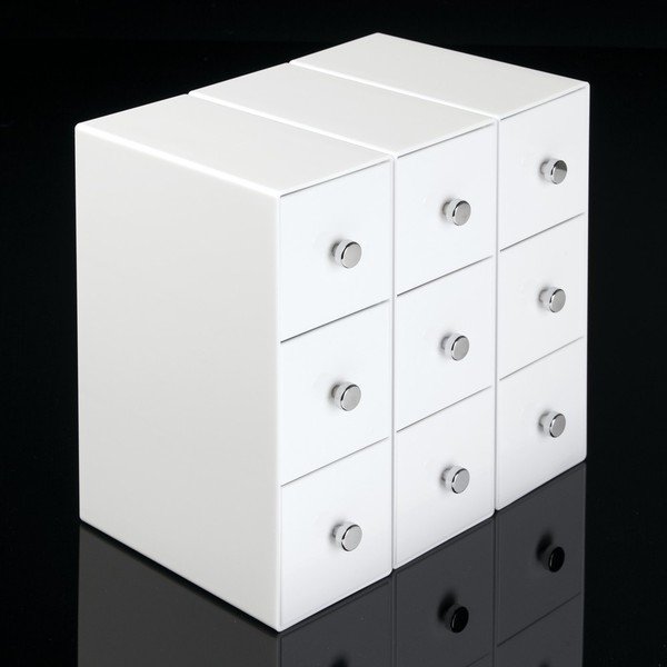 Bílý úložný box s 3 šuplíky InterDesign Drawers Tower, výška 18  cm-image-2