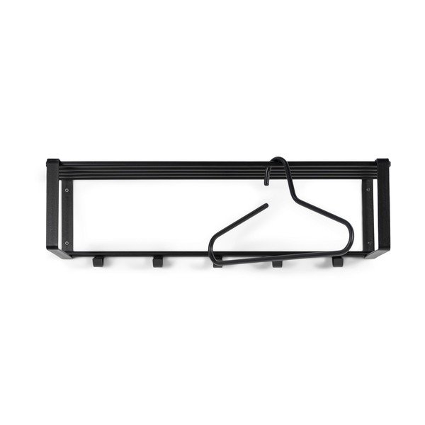 Černý kovový nástěnný věšák s poličkou 70 cm Rex – Spinder Design-image-2