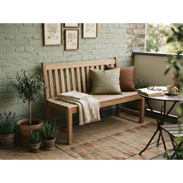 Dřevěná zahradní lavice v přírodní barvě Solo – Garden Pleasure-image-4