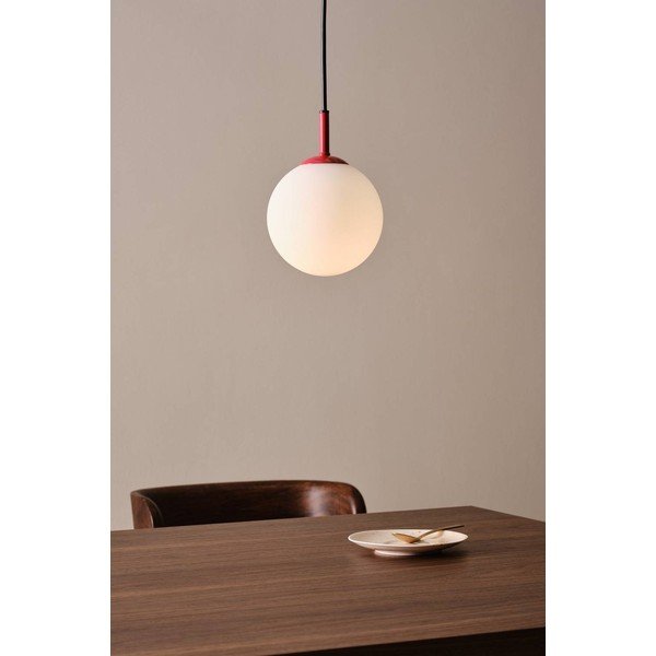 Červené/bílé skleněné závěsné svítidlo ø 13 cm Ekman – Jotex-image-1