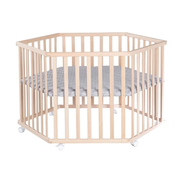 Dětská ohrádka z bukového dřeva v přírodní barvě 119x104 cm – Roba-image-2