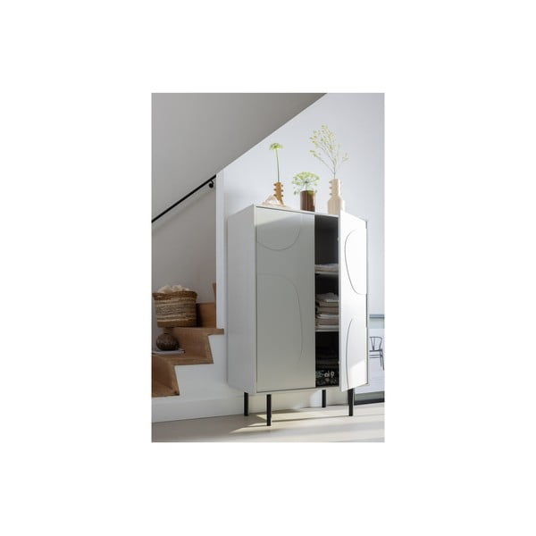 Světle šedá skříňka z borovicového dřeva 85x135 cm Cadiz – WOOOD-image-4