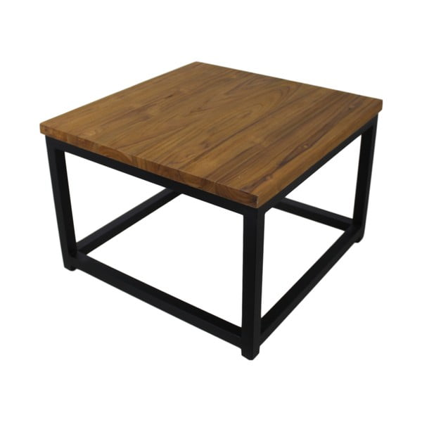 Konferenční stolek z teakového dřeva a kovu HSM collection, 80 x 80 cm