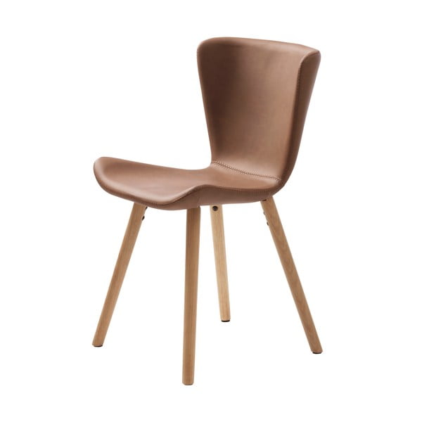 Koňakově hnědá jídelní židle z imitace kůže Teslin – Unique Furniture