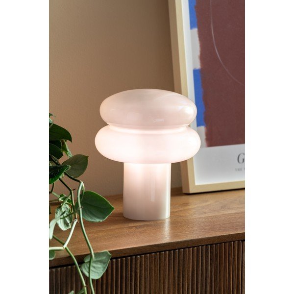 Béžová skleněná stolní lampa (výška 24 cm) Incesante – Leitmotiv-image-1
