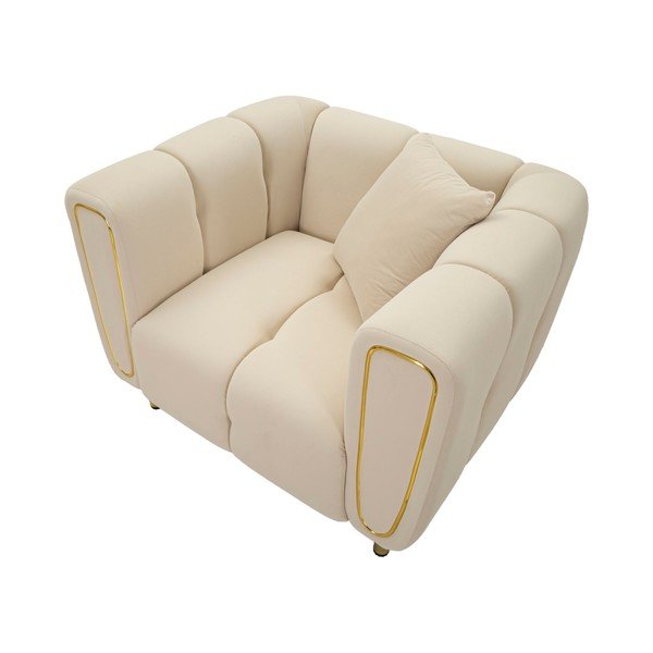 Krémové sametové křeslo Alma – Mauro Ferretti-image-3