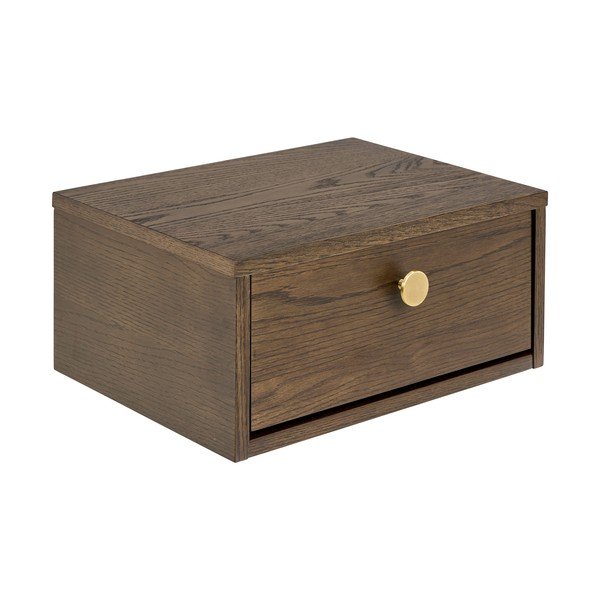 Noční stolek v dekoru dubu v tmavě přírodní barvě Monfort – Actona-image-2