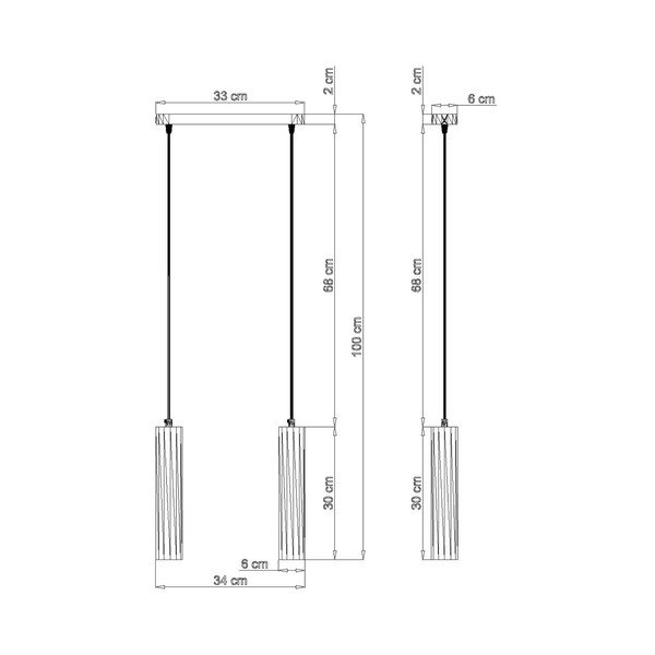 Závěsné svítidlo Sollux Bakari, délka 34 cm-image-2