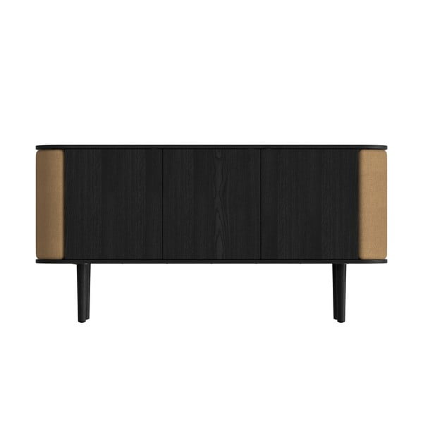 Černo-hnědá nízká komoda v dekoru dubu 150x75 cm Treasures – UMAGE-image-3