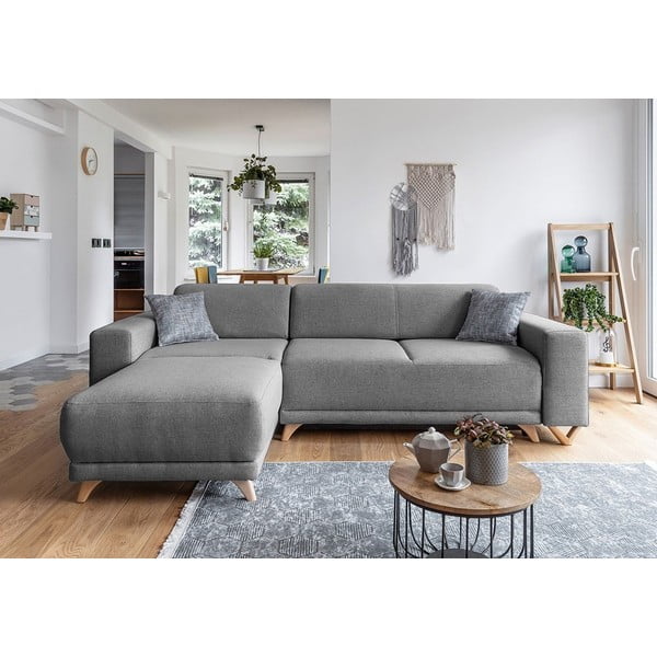 Šedá rozkládací/s úložným prostorem rohová pohovka Classy Sophie – Miuform-image-1