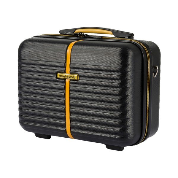 Set černého kosmetického kufříku a kufru na kolečkách Travel World-image-4